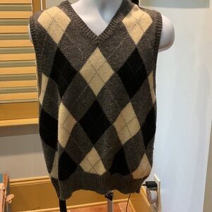 Ralph Lauren Men's V-Neck Argyle Sweater Vest - Black, Gray, Cream